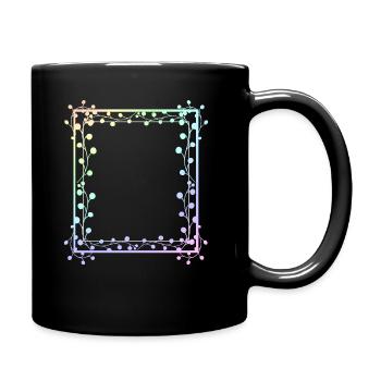 Cadre carré coloré avec des fleurs - Mug uni - noir - Droite