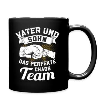 Vater und Sohn - Das perfekte Chaos Team - Tasse einfarbig - Schwarz - Rechts