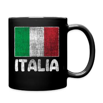 drapeau italien vintage Italie famille tricolore - Mug uni - noir - Droite