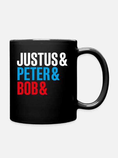 Die Drei ??? Justus&Peter&Bob&DEIN NAME - Tasse einfarbig - Schwarz