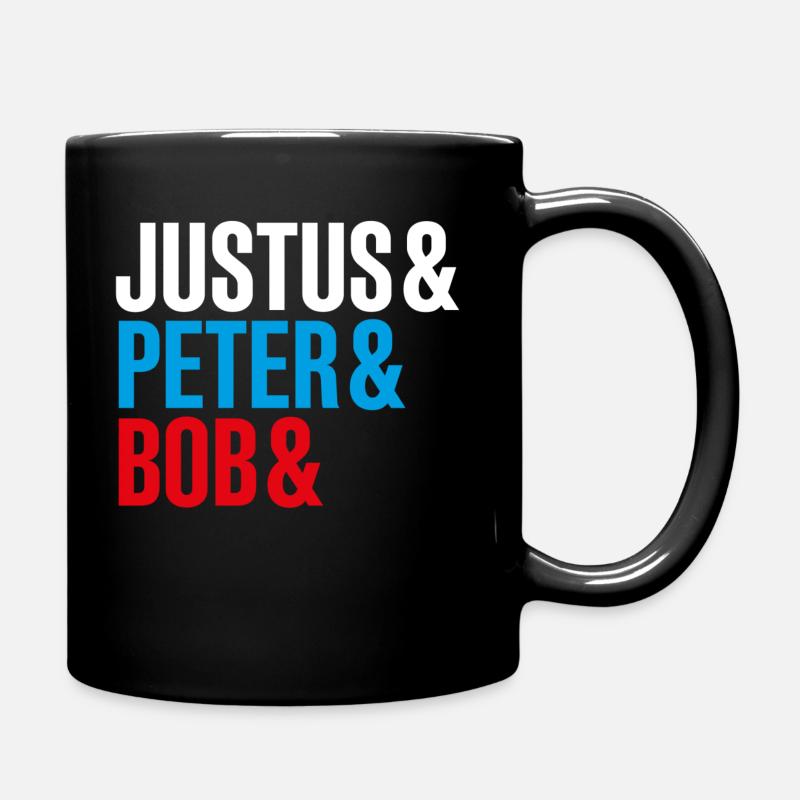 Die Drei ??? Justus&Peter&Bob&DEIN NAME - Tasse einfarbig - Schwarz