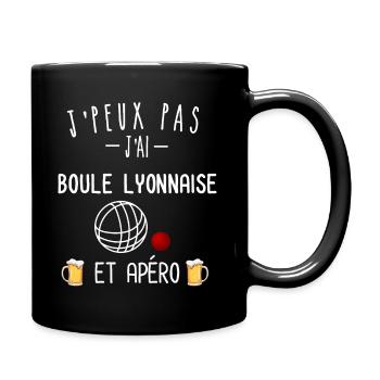 je peux pas j'ai boule lyonnaise et apéro - Mug uni - noir - Droite