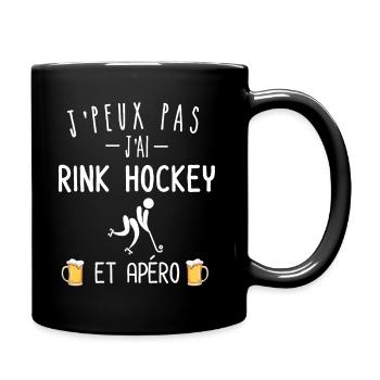 je peux pas j'ai rink hockey et apéro - Mug uni - noir - Droite