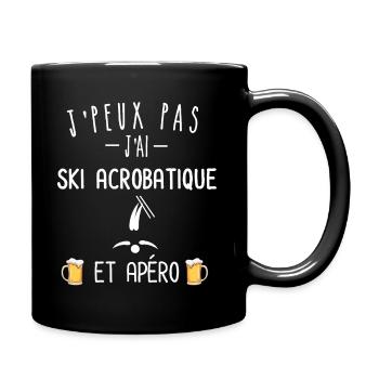 je peux pas j'ai ski acrobatique et apéro - Mug uni - noir - Droite