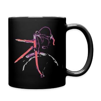 Croquis de vélo rétro rouge - Mug uni - noir - Droite