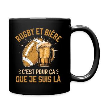 Rugby et Bière pour les Joueurs de Rugby Drôle - Full Colour Mug - black - Right