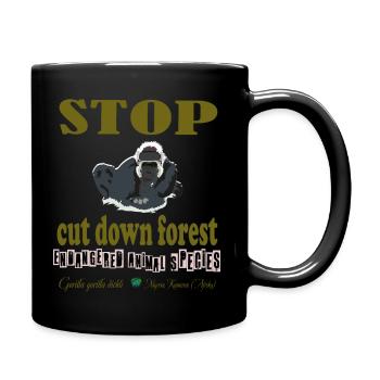 Gorilla - Tasse einfarbig - Schwarz - Rechts