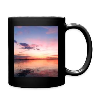 Sonnenuntergang - Tasse einfarbig - Schwarz - Rechts