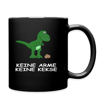 Keine Arme keine Kekse - T-Rex - Tasse einfarbig - Schwarz - Rechts
