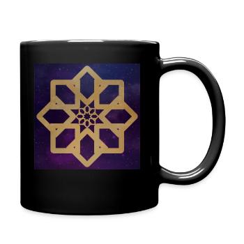 étoile dorée symbole des carrés - Univers - Mug uni - noir - Droite