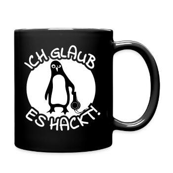 Pinguin Hacker - Tasse einfarbig - Schwarz - Rechts