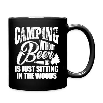 Camper sans bière, c’est juste s’asseoir dans les bois - Mug uni - noir - Droite