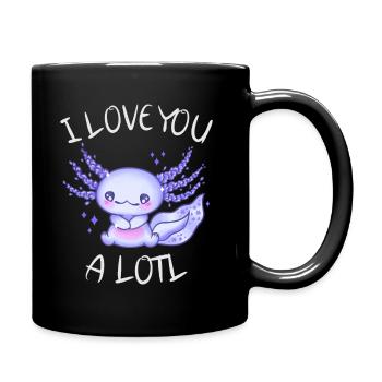 I love you a lotl Axolotl in love - Full Colour Mug - black - Right