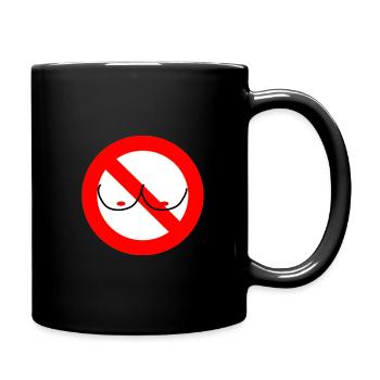No Tits / Keine Brüste - Tasse einfarbig - Schwarz - Rechts
