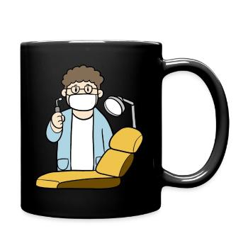 Dentist with dentist's chair - Full Colour Mug - black - Right