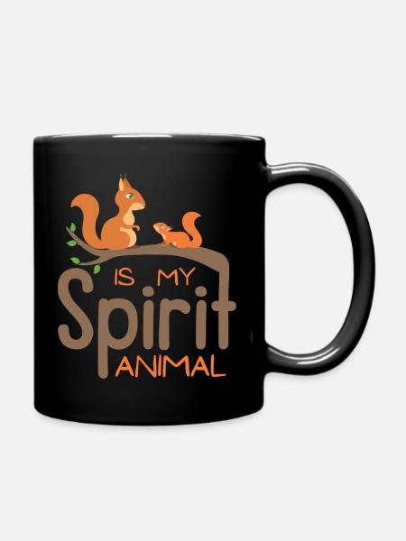 The squirrel is my spiritual animal - Full Colour Mug - black