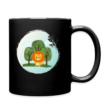 Löwen in der Wildnis - Tasse einfarbig - Schwarz - Rechts