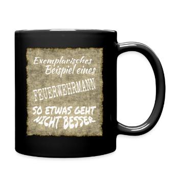 Feuerwehrmann - Tasse einfarbig - Schwarz - Rechts