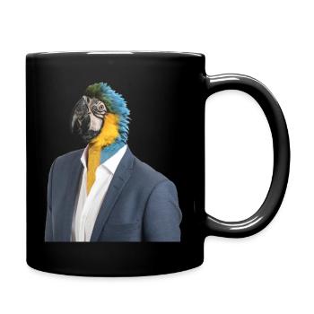 Papageier - Tasse einfarbig - Schwarz - Rechts