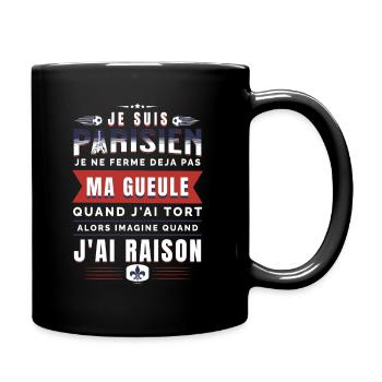 Parisien - Supporter de Paris - Je Suis Parisien - Mug uni - noir - Droite