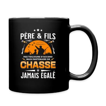 Chasseur Père & Fils Jamais égalé - Mug uni - noir - Droite