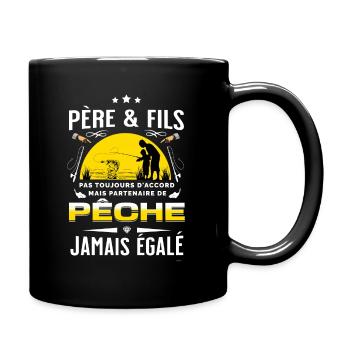 Pêcheur Père et Fils Jamais égalé - Mug uni - noir - Droite