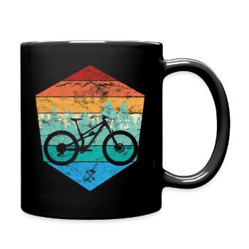 short travel trail bike retro washed and worn - Tasse einfarbig - Schwarz - Rechts