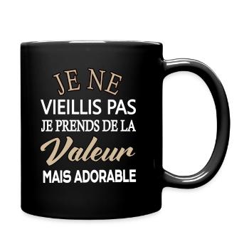 Je Ne Vieillis Pas Je Prends De La Valeur Papa Opa - Tasse einfarbig - Schwarz - Rechts