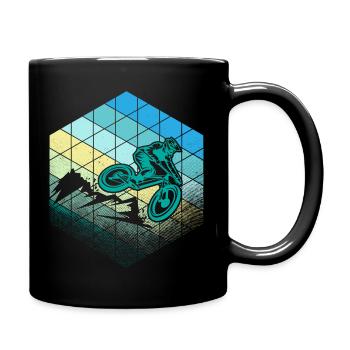 Descente Hexagone Sarcelle - Mug uni - noir - Droite