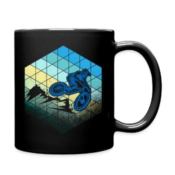 downhill hexagon blue - Tasse einfarbig - Schwarz - Rechts