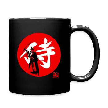 Samurai Kanji Rot - Tasse einfarbig - Schwarz - Rechts
