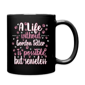 Leben Liebe Hunderasse Gordon Setter Hund - Tasse einfarbig - Schwarz - Rechts