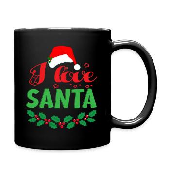 Weihnachten I Love Santa Claus - Tasse einfarbig - Schwarz - Rechts