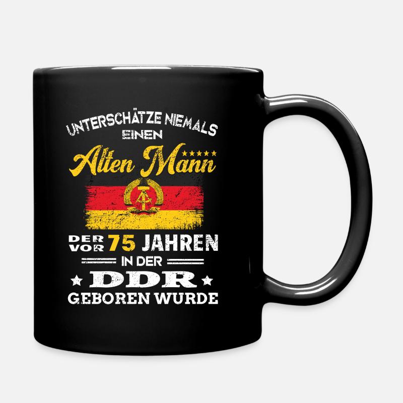 Geburtstag 75 Jahre DDR Geboren Ossi Alten Mann - Tasse einfarbig - Schwarz