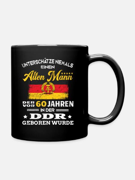 Geburtstag 60 Jahre DDR Geboren Alten Mann - Tasse einfarbig - Schwarz