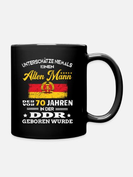 Birthday 70 years GDR Born Old man - Full Colour Mug - black