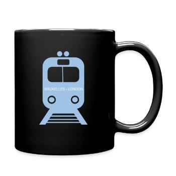 Bahnfahrt von Brüssel nach London - Tasse einfarbig - Schwarz - Rechts
