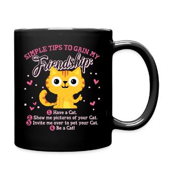 Chat Drôle Dire Chats Dictons Amitié - Mug uni - noir - Droite