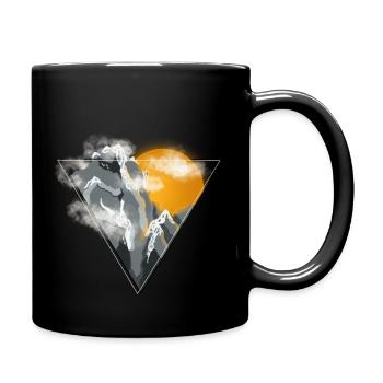 Cliff sunrise - Tasse einfarbig - Schwarz - Rechts