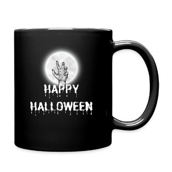 Happy Halloween Hand Zombie Creepy Vampire Blood - Full Colour Mug - black - Right