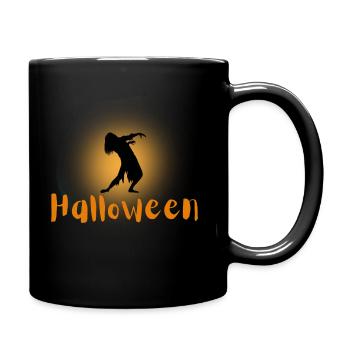 Halloween Creepy Cemetery Moon Witch Vampire - Full Colour Mug - black - Right