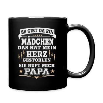 Stolzer Papa Tochter Da Gibt Es Ein Mädchen Herz - Tasse einfarbig - Schwarz - Rechts