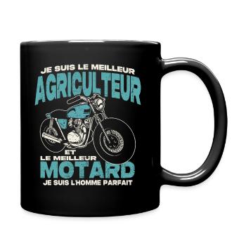 Le meilleur agriculteur et le meilleur motard - Mug uni - noir - Droite