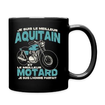 Le meilleur aquitain et le meilleur motard - Mug uni - noir - Droite