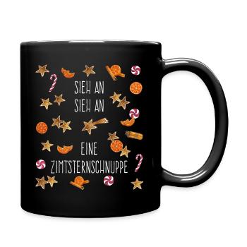 Eine Zimtsternschnuppe. Sieh an sieh an. - Tasse einfarbig - Schwarz - Rechts