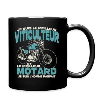 Le meilleur viticulteur et le meilleur motard - Mug uni - noir - Droite