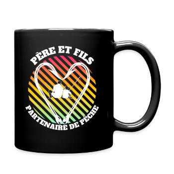Père et fils, partenaire de pêche passion pêcheur. - Mug uni - noir - Droite