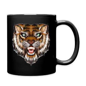tiger head - Mug uni - noir - Droite