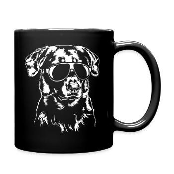 BEAUCERON cool Sonnenbrille Hunde Hund Wilsigns - Tasse einfarbig - Schwarz - Rechts