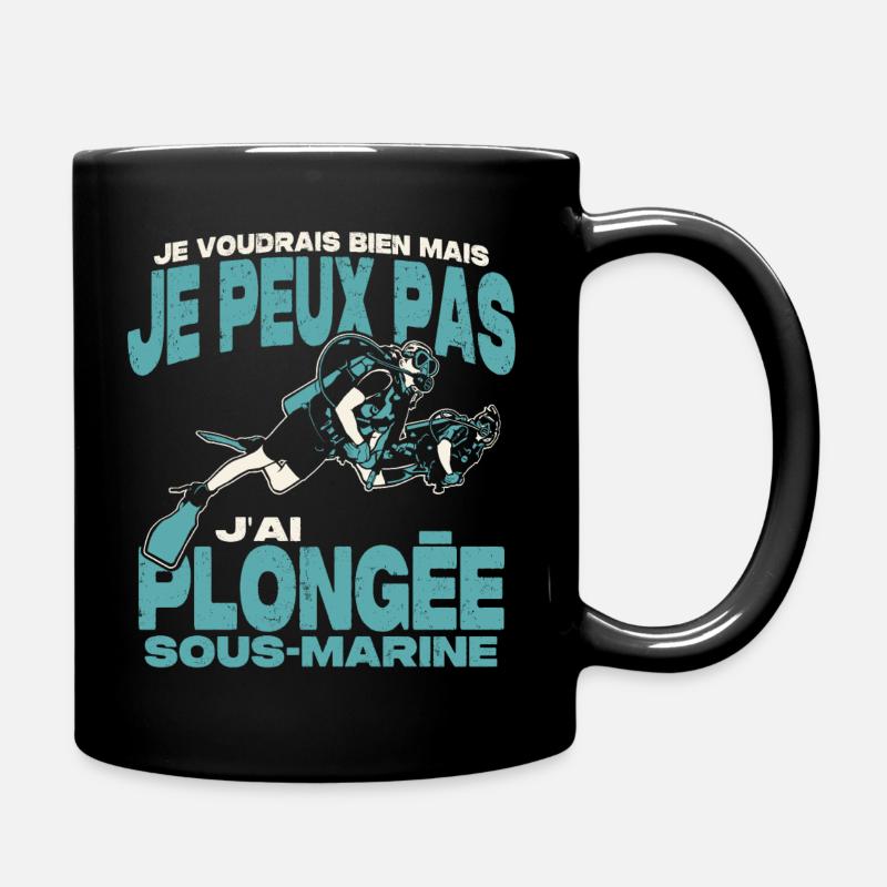 Je peux pas j'ai plongée sous-marine. - Mug uni - noir